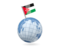 Jordan. Earth with flag pin. Download icon.