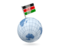 Kenya. Earth with flag pin. Download icon.
