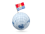 Kiribati. Earth with flag pin. Download icon.