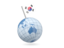 South Korea. Earth with flag pin. Download icon.