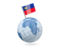 Liechtenstein. Earth with flag pin. Download icon.