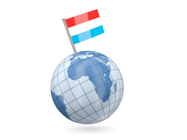 Earth with flag pin. Download flag icon of Luxembourg at PNG format