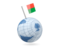 Madagascar. Earth with flag pin. Download icon.