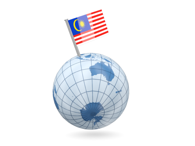 Earth with flag pin. Download flag icon of Malaysia at PNG format