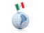 Mexico. Earth with flag pin. Download icon.