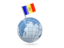 Moldova. Earth with flag pin. Download icon.