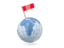 Monaco. Earth with flag pin. Download icon.