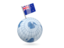 New Zealand. Earth with flag pin. Download icon.