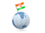 Niger. Earth with flag pin. Download icon.