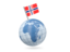 Norway. Earth with flag pin. Download icon.