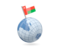Oman. Earth with flag pin. Download icon.