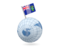 Pitcairn Islands. Earth with flag pin. Download icon.