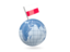 Poland. Earth with flag pin. Download icon.