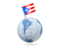Puerto Rico. Earth with flag pin. Download icon.