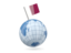 Qatar. Earth with flag pin. Download icon.