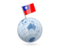 Taiwan. Earth with flag pin. Download icon.