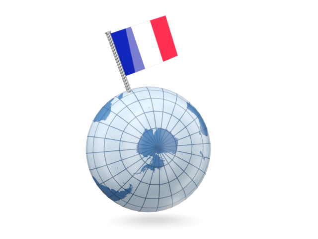 Earth with flag pin. Download flag icon of Reunion at PNG format