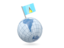 Saint Lucia. Earth with flag pin. Download icon.