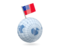 Samoa. Earth with flag pin. Download icon.