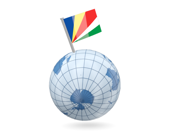Earth with flag pin. Download flag icon of Seychelles at PNG format