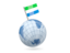 Sierra Leone. Earth with flag pin. Download icon.