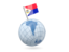 Sint Maarten. Earth with flag pin. Download icon.