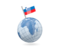 Slovenia. Earth with flag pin. Download icon.