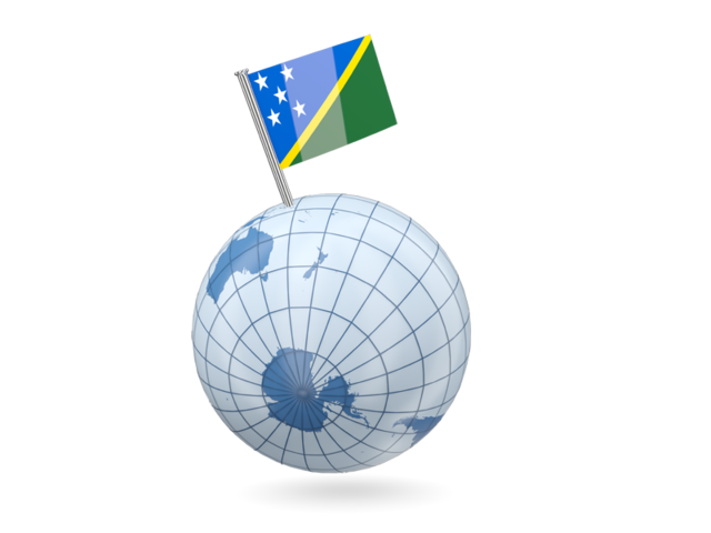 Earth with flag pin. Download flag icon of Solomon Islands at PNG format