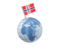 Svalbard and Jan Mayen. Earth with flag pin. Download icon.