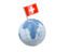 Switzerland. Earth with flag pin. Download icon.