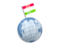 Tajikistan. Earth with flag pin. Download icon.