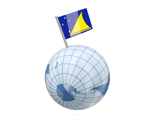 Earth with flag pin. Download flag icon of Tokelau at PNG format