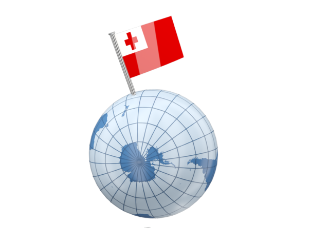 Earth with flag pin. Download flag icon of Tonga at PNG format