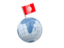 Tunisia. Earth with flag pin. Download icon.