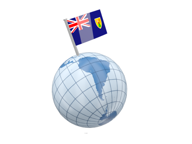 Earth with flag pin. Download flag icon of Turks and Caicos Islands at PNG format