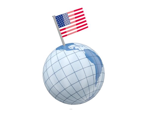 Earth with flag pin. Download flag icon of United States of America at PNG format