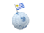 Uruguay. Earth with flag pin. Download icon.