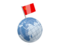 Soviet Union. Earth with flag pin. Download icon.