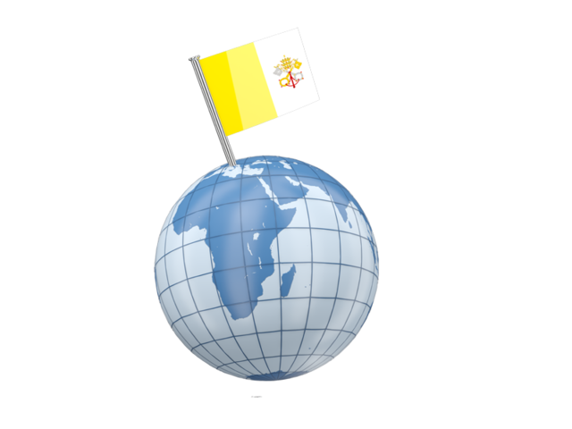 Earth with flag pin. Download flag icon of Vatican City at PNG format