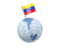 Venezuela. Earth with flag pin. Download icon.