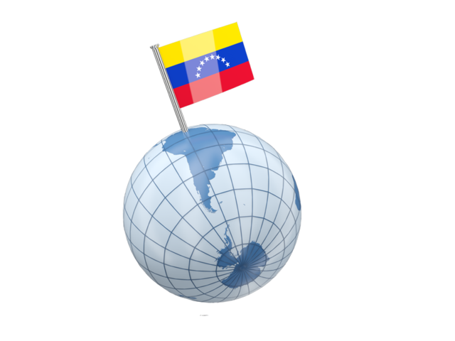 Earth with flag pin. Download flag icon of Venezuela at PNG format