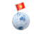 Vietnam. Earth with flag pin. Download icon.