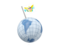 Virgin Islands of the United States. Earth with flag pin. Download icon.