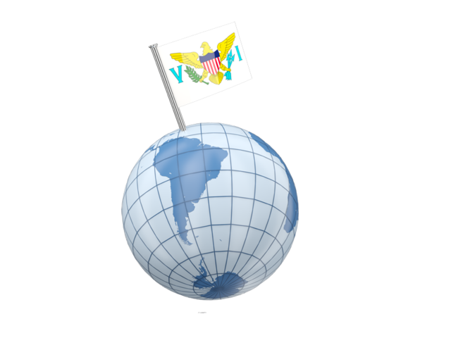 Earth with flag pin. Download flag icon of Virgin Islands of the United States at PNG format
