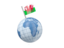 Wales. Earth with flag pin. Download icon.