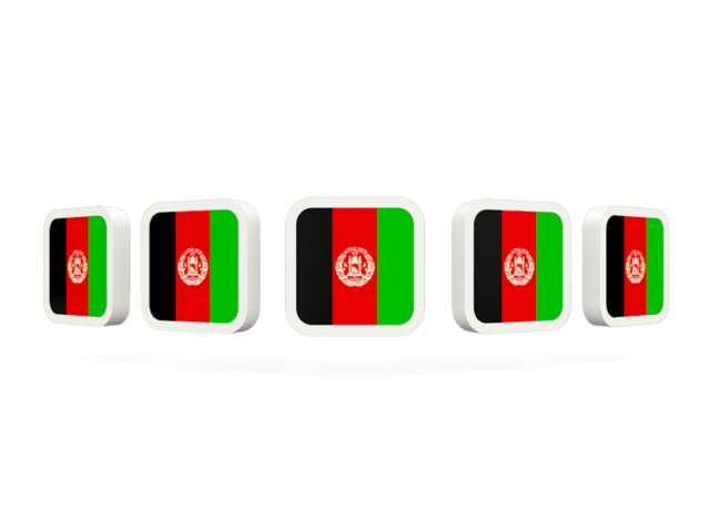 Five square icons. Download flag icon of Afghanistan at PNG format