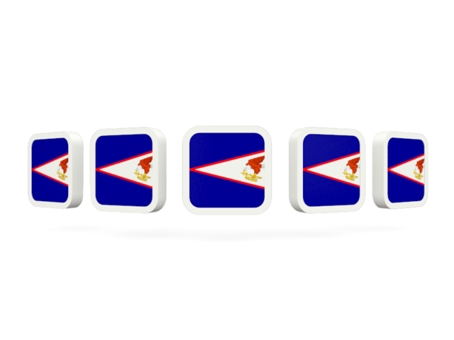 Пять квадратных иконок. Скачать флаг. Американское Самоа