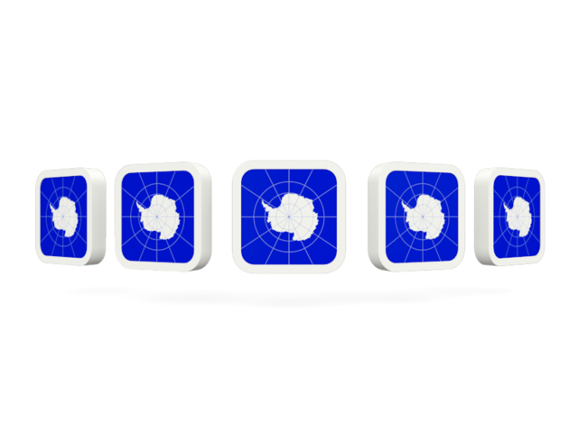 Five square icons. Download flag icon of Antarctica at PNG format