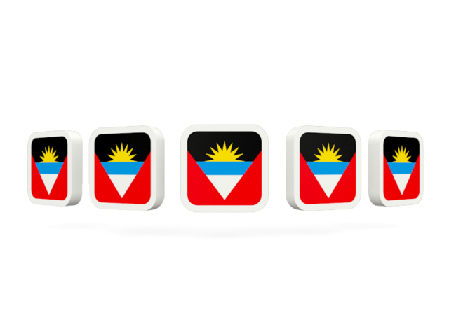 Five square icons. Download flag icon of Antigua and Barbuda at PNG format