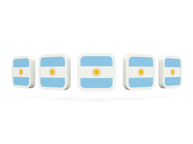 Five square icons. Download flag icon of Argentina at PNG format